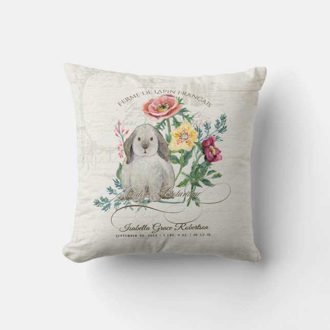 Almofada Coelho floral do berçário conhecido do Stats do (Frente)