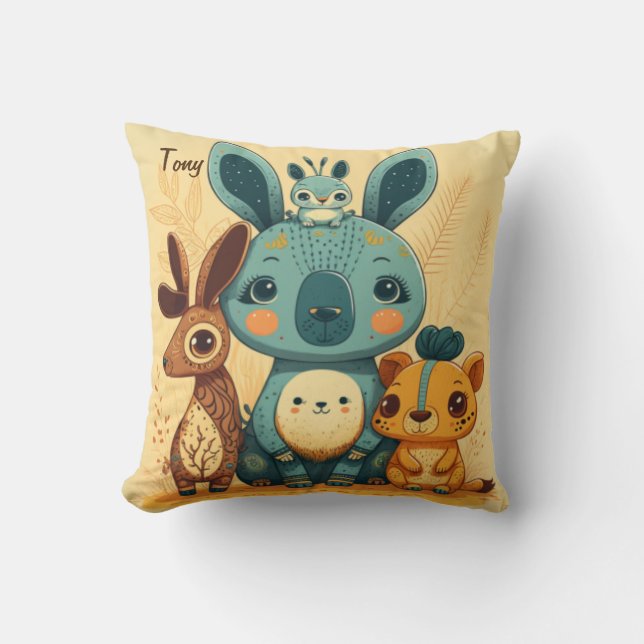 Almofada Coelho floral do boho-branco (Frente)