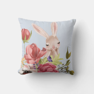 Almofada Coelho Floral Moderno de Aquarela   PÁSCOA