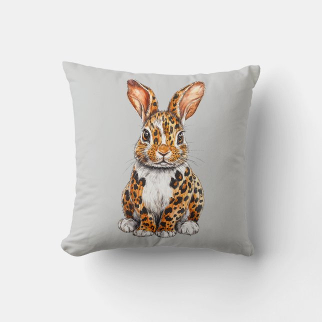 Almofada Coelho Único com Leopardo Manchado (Frente)
