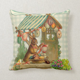 Almofada Coelho Vintage E Ovo De Páscoa