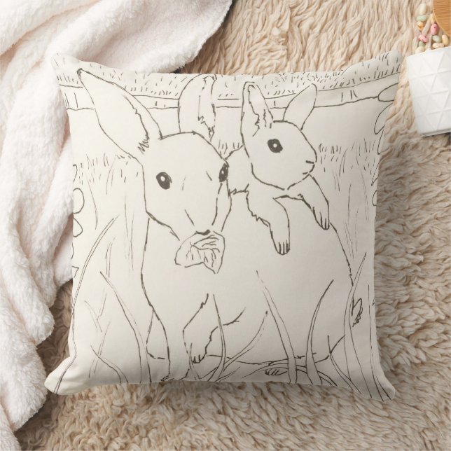 Almofada Coelhos Coelhinhos De Bebê-Mãe Bonitos (Cobertor)