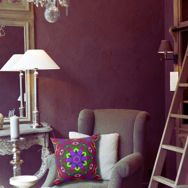 Almofada Cœurs kaléidoscope - Hearts painting kaleidoscope  (Criador carregado)