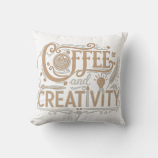 Almofada Coffee and Creativity Typography