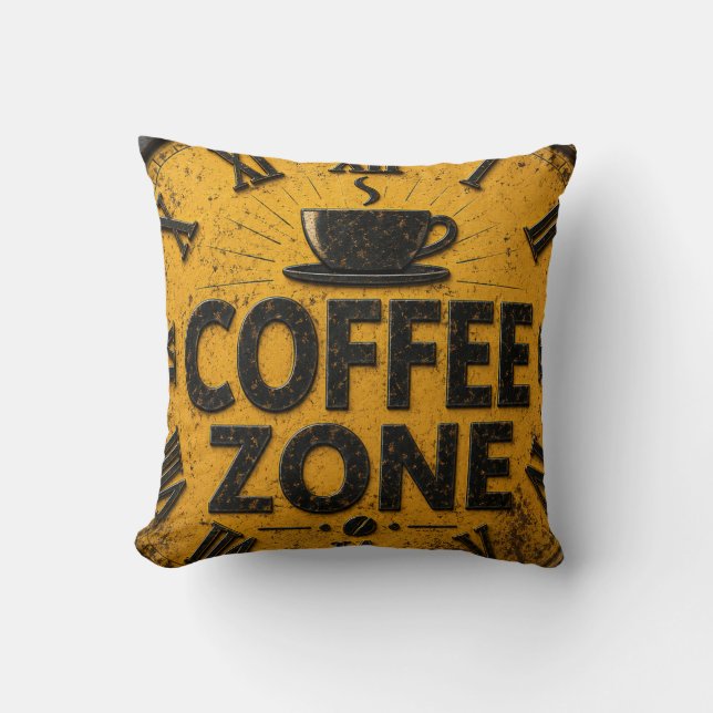 Almofada Coffee Zone Rustic Bar Farmhouse Kitchen Decor (Frente)