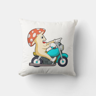 Almofada Cogumelo como Biker com Motocicleta