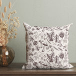Almofada Cogumelo Preto Vintage Botânico Fall<br><div class="desc">Travesseiro decorativo de Cogumelo Preto para Queda Botânica Vintage</div>