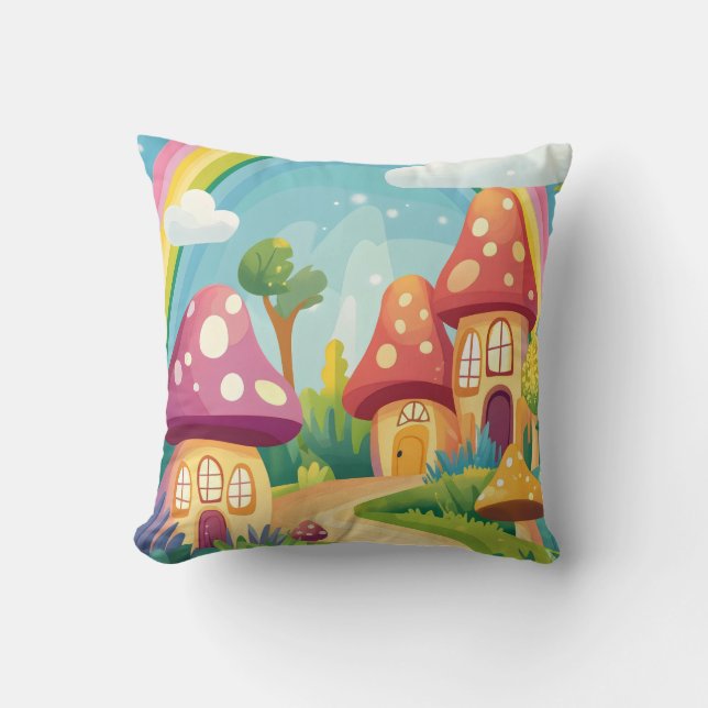 Almofada Cogumelos e arco-íris 13 (Frente)