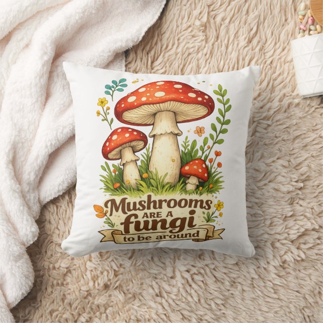 Almofada Cogumelos engraçados da floresta de presente para  (Cobertor)