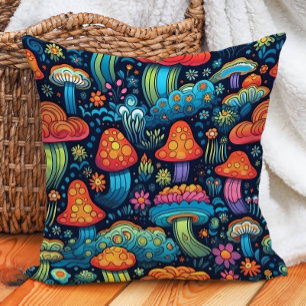 Almofada Cogumelos Groovy Retro Vintage Caprichoso