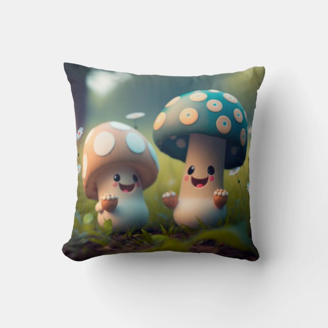 Almofada Cogumelos no travesseiro decorativo (Frente)