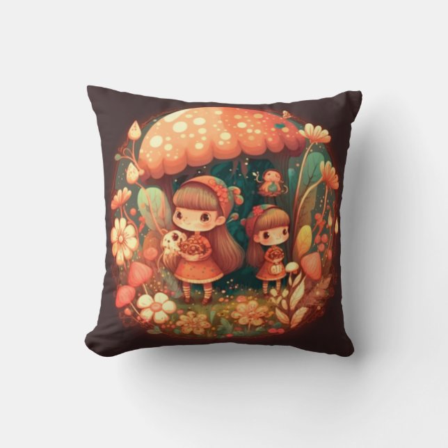 Almofada Cogumelos no travesseiro decorativo (Frente)