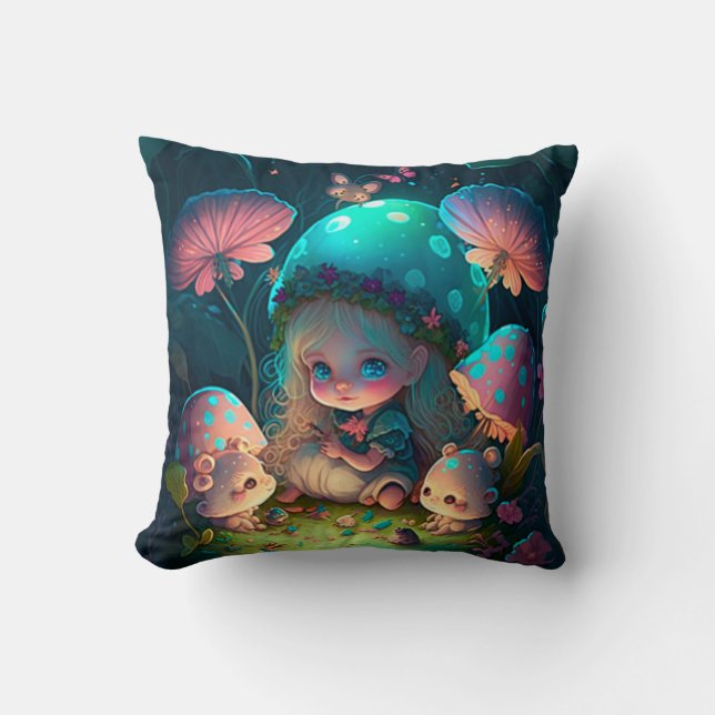 Almofada Cogumelos no travesseiro decorativo (Frente)