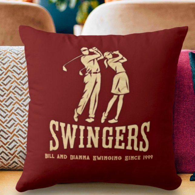 Almofada Coisa de presente personalizada de golfe do Casal  (Criador carregado)