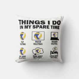 Almofada Coisas que Eu Faço no Meu Tempo Livre Volei Divert