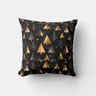 Almofada Cojín Black and Gold Trees Decorative Modern