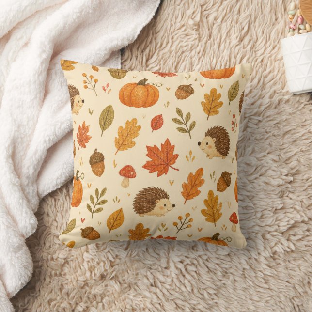 Almofada Cojín con patrón otoñal ideal para decoración  (Cobertor)