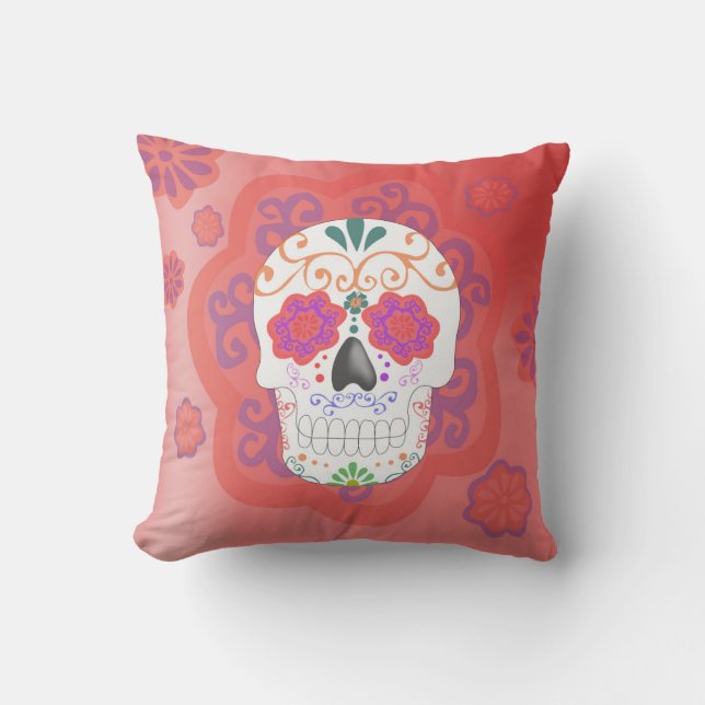 Almofada Cojín de Calavera mexicana (Frente)