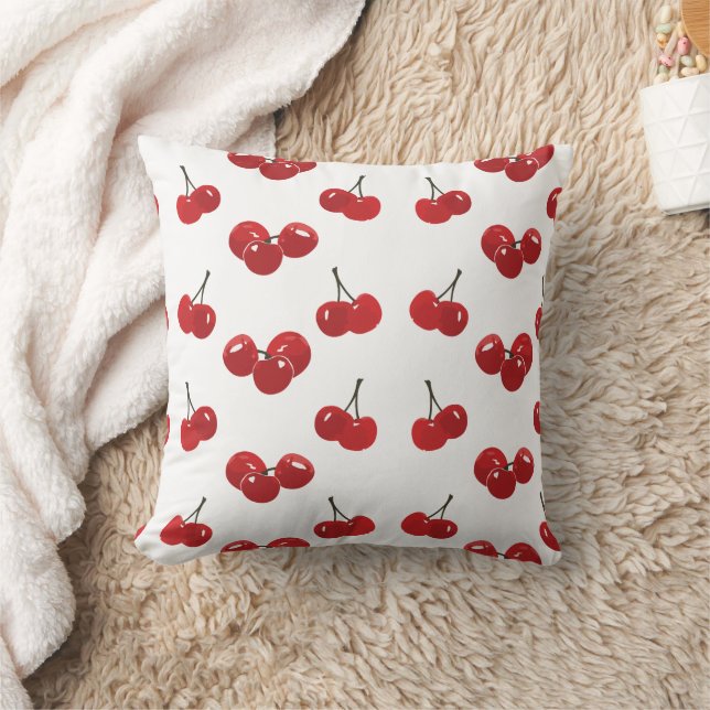 Almofada Cojín de cereza, estampado de cerezas en patrón (Cobertor)