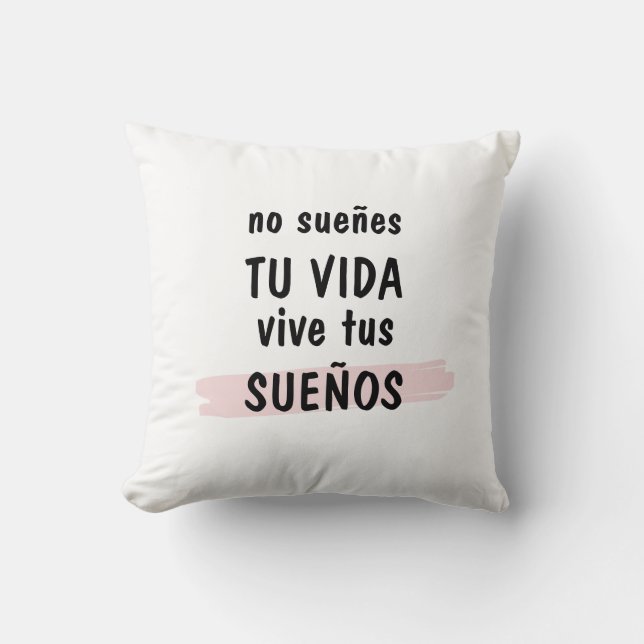 Almofada cojín decorativo con frase inspiradora (Frente)