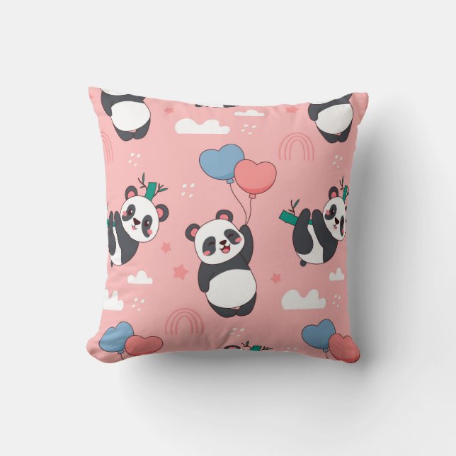 Almofada Cojín decorativo con pandas (Frente)