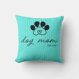 Almofada Cojín dog mom customizable mint green