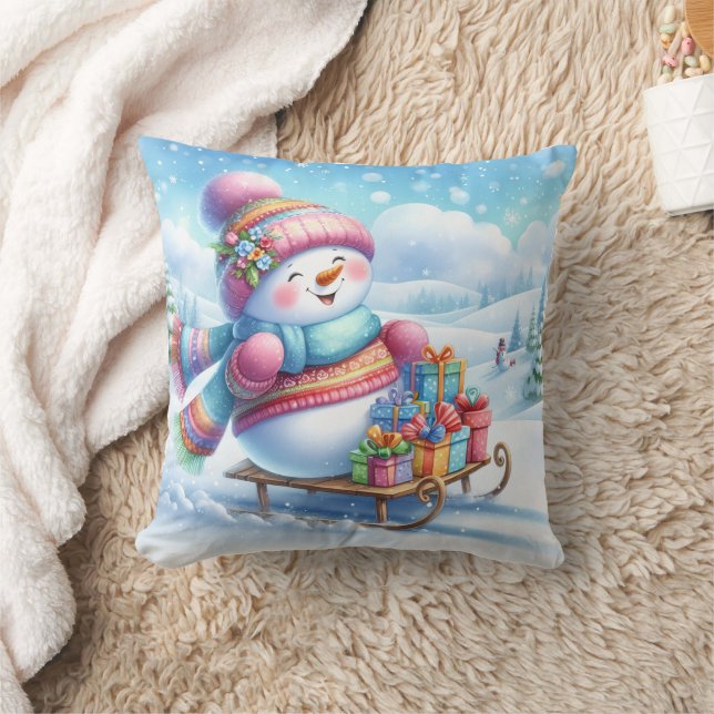 Almofada Cojín Jugando en la Nieve (Cobertor)