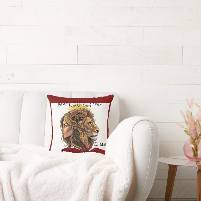 Almofada Cojín Lady Leo – Shine Without Fear (Sofá)