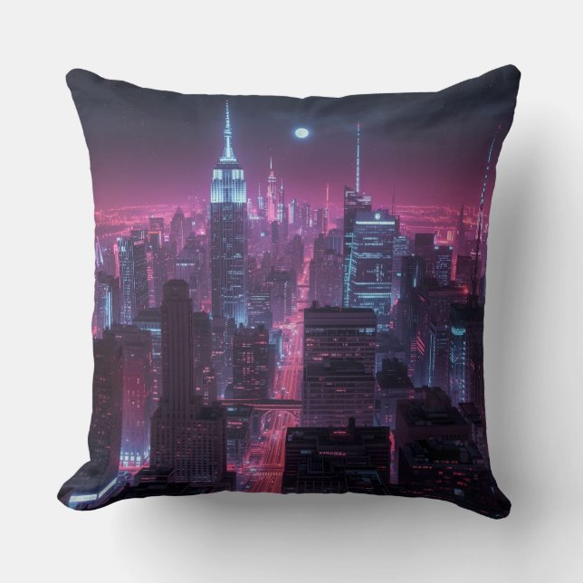Almofada Cojines de decoración noche en la ciudad (Frente)