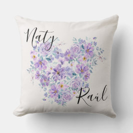 Almofada Cojines Personalizados para Parejas en Tonos Lila