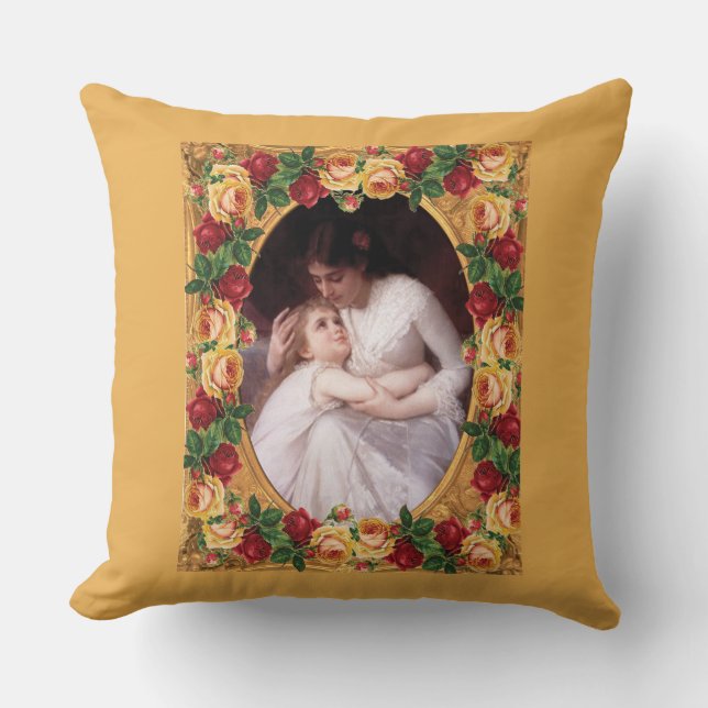 Almofada Colagem da safra Retro com rendas e flores (Frente)