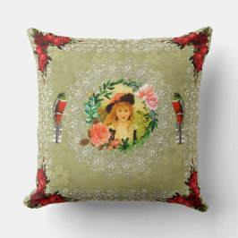 Almofada Colagem da safra Retro com rendas e flores