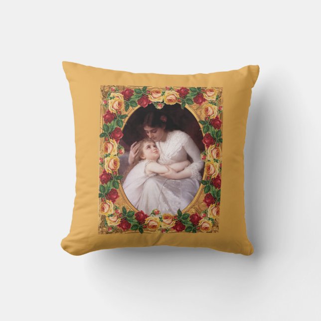 Almofada Colagem da safra Retro com rendas e flores (Frente)