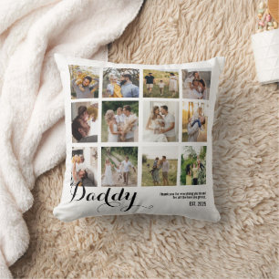 Almofada Colagem de 12 Fotos de Presente para o Papai