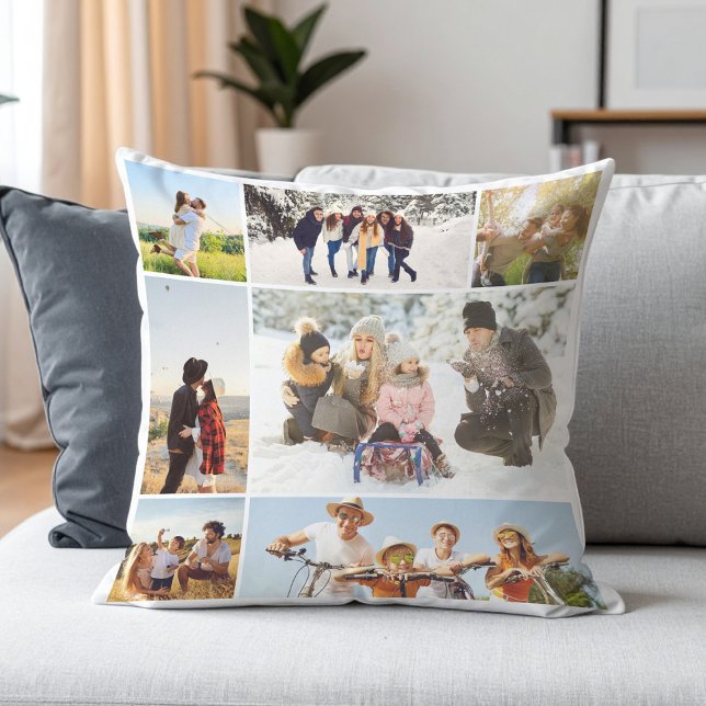 Almofada Colagem de 7 Fotos Personalizada (Criador carregado)