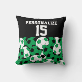 Almofada Colagem de Bola de Futebol Verde | DIY Nome e núme