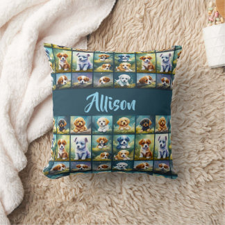 Almofada Colagem de cachorros, cachorros, personalizados
