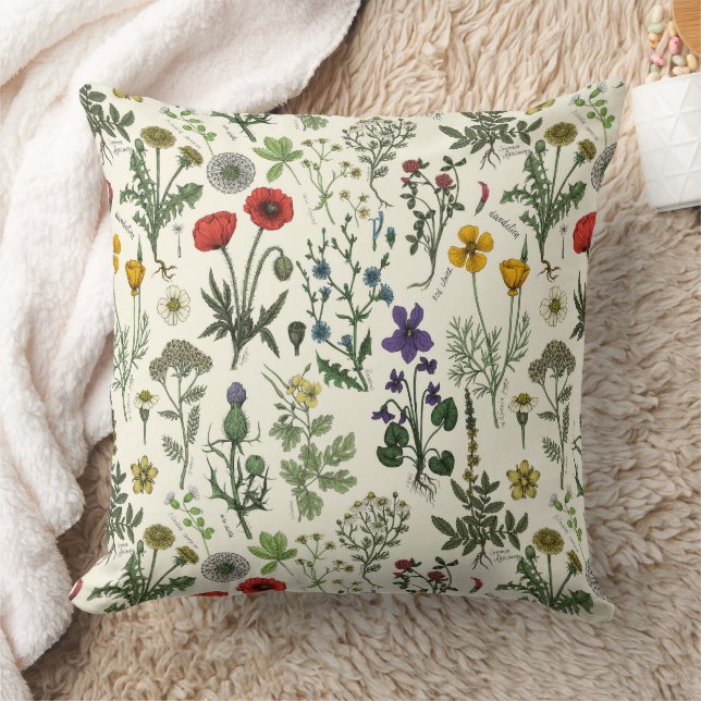 Almofada Colagem de flores silvestres (Cobertor)
