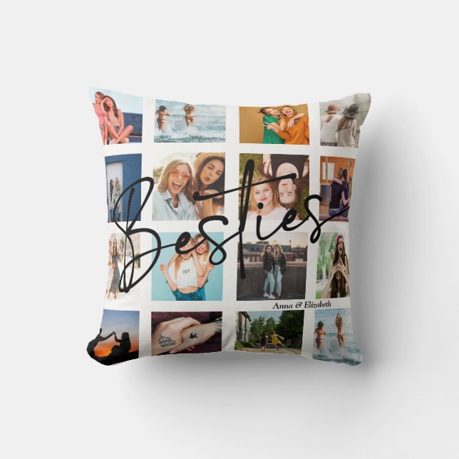 Almofada Colagem de Fotografias BFF de Oferta Personalizada (Frente)