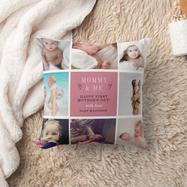 Almofada Colagem de Fotografias de Mamães e Mim Bonitas - D (Cobertor)