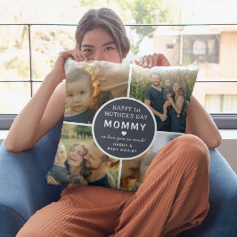 Almofada Colagem de Fotografias de Primeira Mamãe Moderna 4