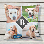 Almofada Colagem de Fotografias Moderna Monograma Monograma<br><div class="desc">Celebre seu melhor amigo e suas memórias favoritas com um Travesseiro personalizado de Colagem de Fotos Pet Monograma. Quando você tem tantas memórias e fotos divertidas, uma foto não é suficiente. Nosso Travesseiro de Cachorro Personalizado tem 4 fotos e um centro monograma inicial para personalizar. Este travesseiro personalizado de 4...</div>