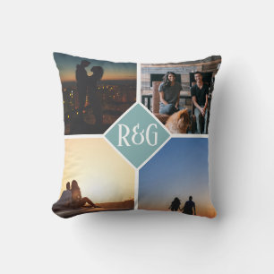 Almofada Colagem de Fotografias Personalizada 4 Monograma d