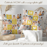 Almofada Colagem de Fotografias Personalizada MOM 12 Amarel<br><div class="desc">Celebre a extraordinária jornada da maternidade com nosso Travesseiro Moderno MOM Photo Collage — uma mistura deliciosa de estilo, sentimento e personalização. Este travesseiro encantador é o presente perfeito para o Dia das Mães, capturando memórias de preciosos em um design ousado e moderno que as mães adorarão. Recursos do produto:...</div>