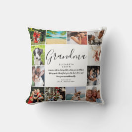 Almofada Colagem de Fotos 12 Citação da Vovó em Roteiro Mod