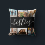 Almofada Colagem de Fotos Amigo Besties<br><div class="desc">Crie o presente perfeito para sua bestie. Adicione seus momentos de imagem favoritos a este travesseiro decorativo e cores personalizadas para um presente personalizado de besties.</div>
