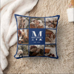 Almofada Colagem de Fotos Azul do Marinho Moderno Personali<br><div class="desc">Este Travesseiro decorativo Personalizado da Família Moderna de Colagem de Fotos 8 é a maneira perfeita de transformar suas fotos da família favorita em uma bonitinha e moda. Com uma design simples e moderna e um Monograma elegante, é totalmente personalizável ajustado seu estilo. Ideal para doar no Dia das Mães,...</div>