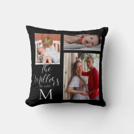 Almofada Colagem de Fotos da Família Monograma Personalizad