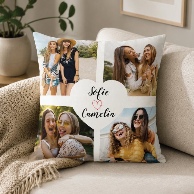 Almofada Colagem de fotos da Melhor Amiga  (Criador carregado)