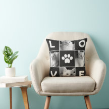Colagem de Fotos de Amor de Gato Preto e Branco